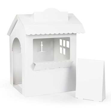 Maison Tirelire en carton blanc à construire 15cm Maquette Leolandia -  Jouets en carton - Creavea