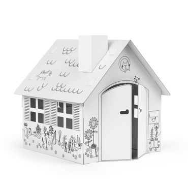 FOLDZILLA Maison en carton XXL - Maison de jeu - Cabane de jardin à colorier