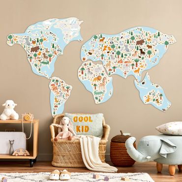 FOLDZILLA Carte du monde murale 3D - Carte du monde pour enfants