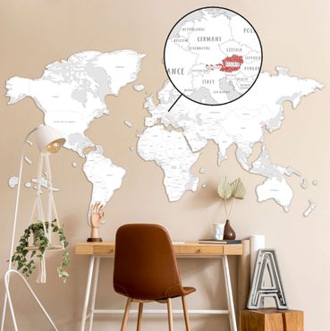 FOLDZILLA Carte du monde murale 3D - Carte du monde avec pays à colorier